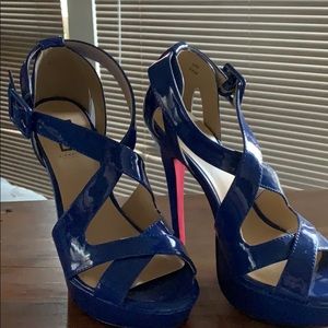 Cobalt Blue patent leather stilettos